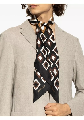 Lanvin geometric-pattern silk scarf - Black