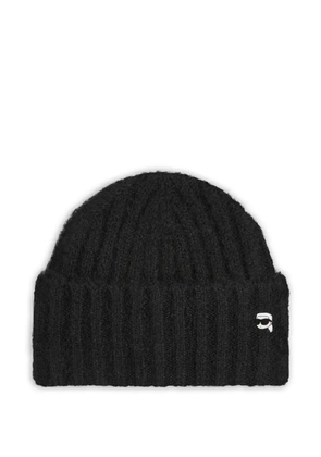 Karl Lagerfeld ribbed-knit beanie - Black