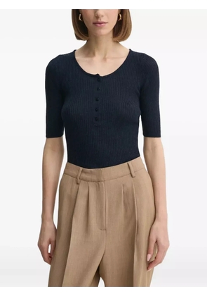 HERSKIND ribbed henley top - Blue