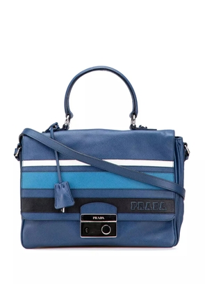 Prada Pre-Owned 2000-2025 Saffiano Righe Sound Lock satchel - Blue