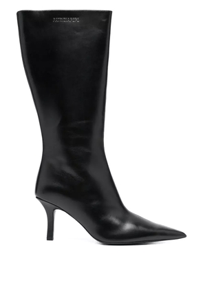 Patrizia Pepe 70mm pointed-toe calf leather boots - Black