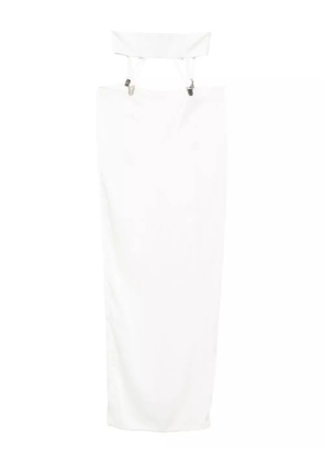 Vestiaire d'un Oiseau Libre suspender silk skirt - White