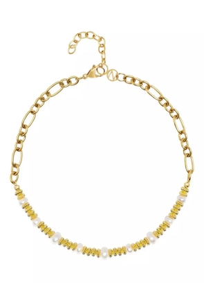 Nialaya Jewelry 18K yellow gold pearl-embellished chain choker