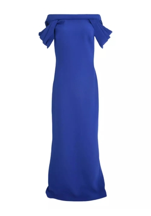 Safiyaa cap-sleeve draped gown - Blue