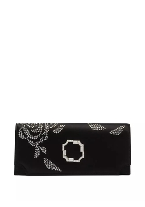 Malone Souliers Vivien crystal-embellished satin clutch - Black