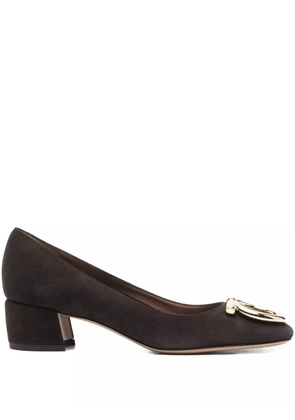 Ferragamo 40mm Gancini-embellished block-heel pumps - Brown