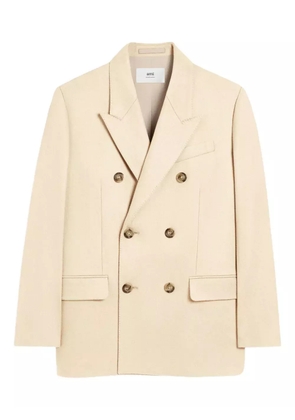 AMI Paris Loose double-breasted wool jacket - Neutrals