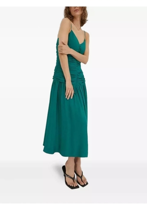 lovechild ruched midi day dress - Green