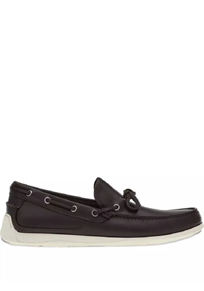 Ferragamo leather lace-up loafers - Brown