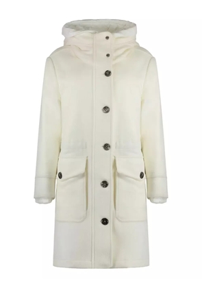 Moorer hooded single-breasted coat - White