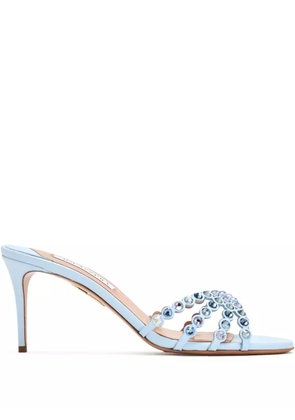Aquazzura 75mm Tequila crystal-embellished stiletto sandals - Blue