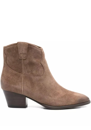 Ash 45mm suede-leather pointed-toe boots - Brown