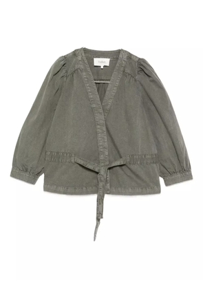 Ba&Sh belted puff-sleeve top - Green