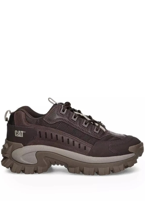 caterpillar paneled lace-up leather sneakers - Brown