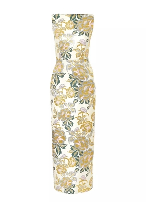 Carolina Herrera floral-jacquard maxi dress - Neutrals