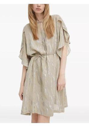 Bruuns Bazaar OdiaBBParez abstract-print tiered mini dress - Neutrals