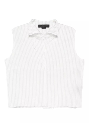 FEDERICO CINA pinstripe sleeveless blouse - White