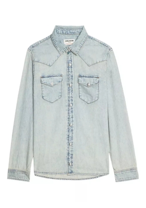 Zadig&Voltaire Saby stud-embellished denim shirt - Blue