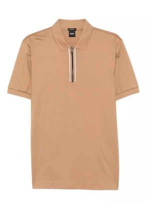 BOSS zip-front polo shirt - Neutrals