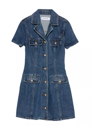 Self-Portrait button-fastening denim dress - Blue
