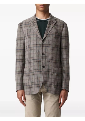 Lardini checked single-breasted blazer - Neutrals