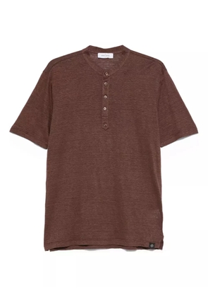 Gran Sasso button-placket linen T-shirt - Brown