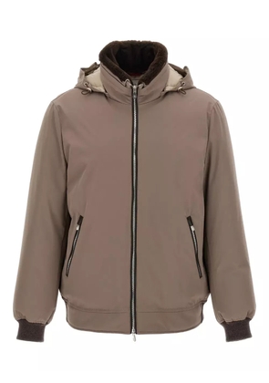 Brunello Cucinelli detachable-hood quilted padded jacket - Grey