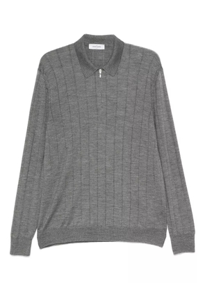 Gran Sasso ribbed zip-neck polo shirt - Grey