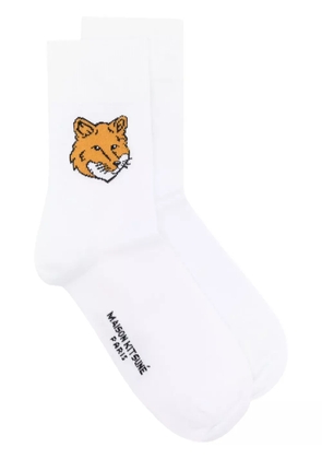 Maison Kitsuné fox-motif ankle socks - White