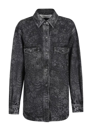 Golden Goose flower-print denim shirt - Black