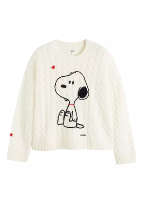 Chinti & Parker x Peanuts Snoopy-motif cable-knit sweater - Neutrals