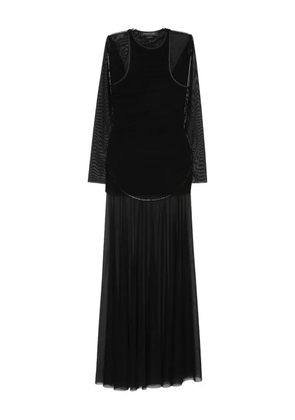 FEDERICO CINA semi-sheer layered maxi dress - Black