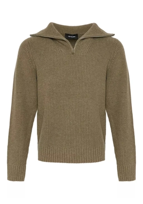 Yves Salomon half-zip ribbed sweater - Green