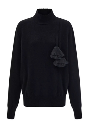 Ferragamo pleated-tassel sweater - Black