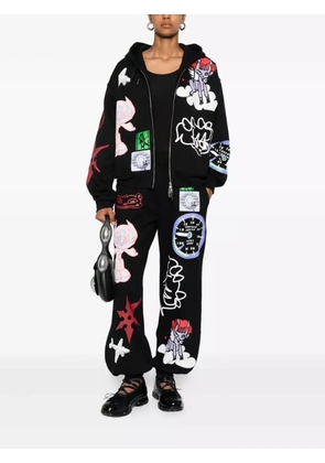 Chopova Lowena Flying High graphic-print zip-up hoodie - Black