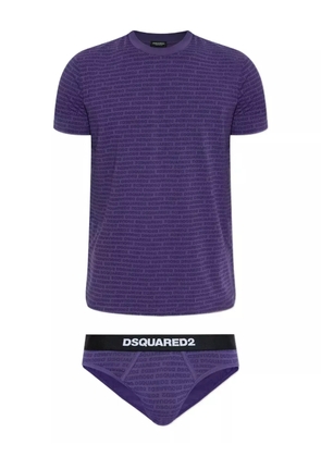 DSQUARED2 logo-print pajama set - Purple