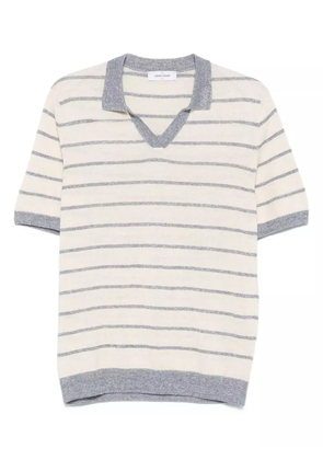 Gran Sasso striped V-neck linen T-shirt - Neutrals