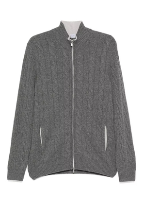 Gran Sasso cable-knit zip-front cardigan - Grey