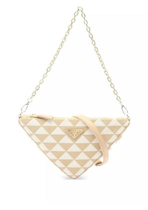 Prada Pre-Owned 2010s triangle-pattern shoulder bag - White