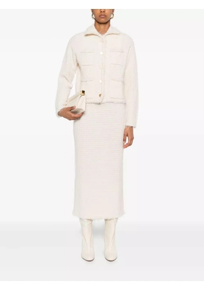 Allude frayed pocket cardigan - Neutrals