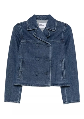 Self-Portrait double-breasted denim jacket - Blue