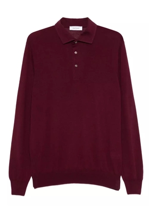 Gran Sasso long-sleeve wool polo shirt - Red