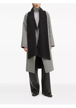 Karl Lagerfeld belted two-tone wool-blend coat - Black