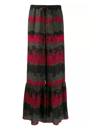 RED Valentino floral flared trousers - Black
