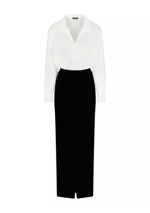 Emporio Armani bow-detail velvet dress - Uc001 WHITE