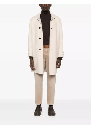 Eleventy patch-pocket single-breasted coat - Neutrals