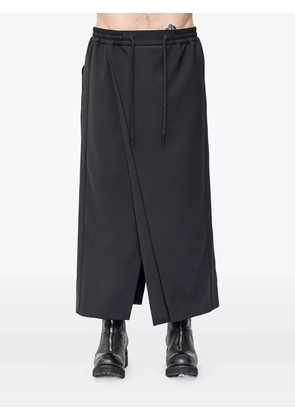 Devoa wrap-front drawstring trousers - Black