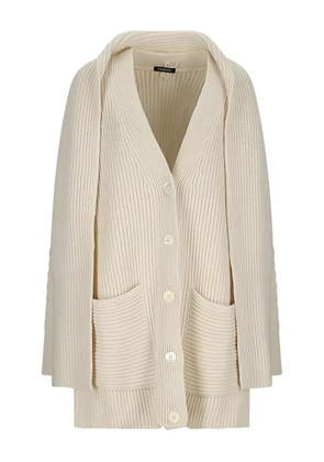 Canessa ribbed buttoned cardigan - Neutrals