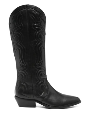 Julie Dee 35mm leather cowboy boots - Black