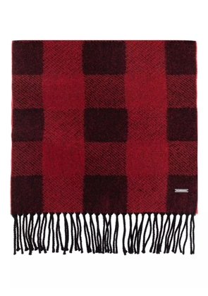 DSQUARED2 checked fringed scarf